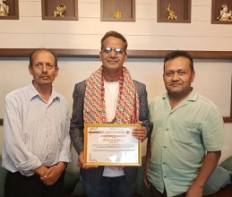 चलचित्र विकास बोर्डका नवनियुक्त सदस्य गणेश सुवेदीलाई आइएनएनएफद्वारा सम्मान