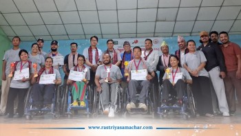 राष्ट्रिय शारीरिक अपांग टेबुलटेनिस : दिगम र लाली बने च्याम्पियन