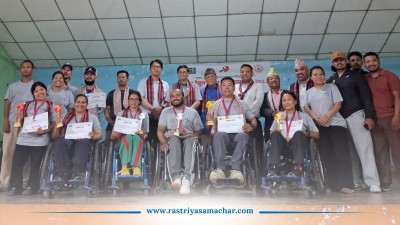 राष्ट्रिय शारीरिक अपांग टेबुलटेनिस : दिगम र लाली बने च्याम्पियन