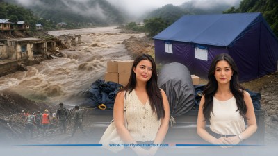 पूर्व मिस नेपाल आश्मा र अभिनेत्री नीति शाहद्वारा ५१ टेन्टसहित राहत सामग्री वितरण