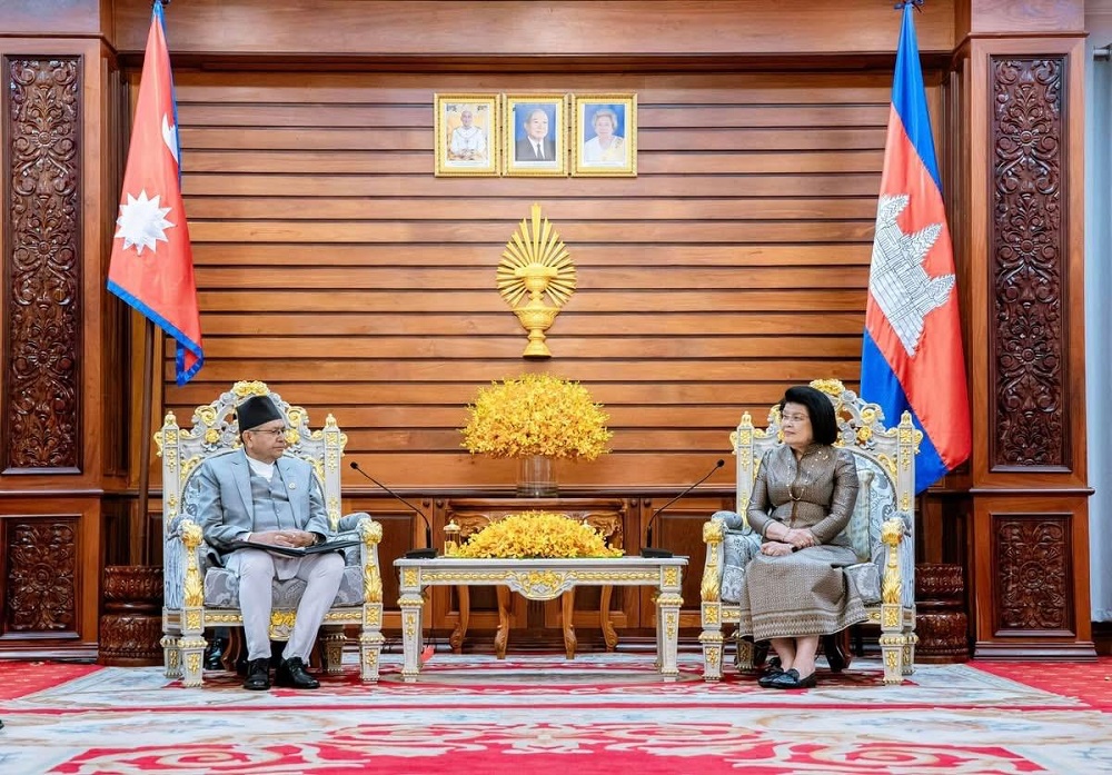 कम्बोडियामा सभामुख घिमिरेलाई ‘गार्ड अफ अनर’ प्रदान