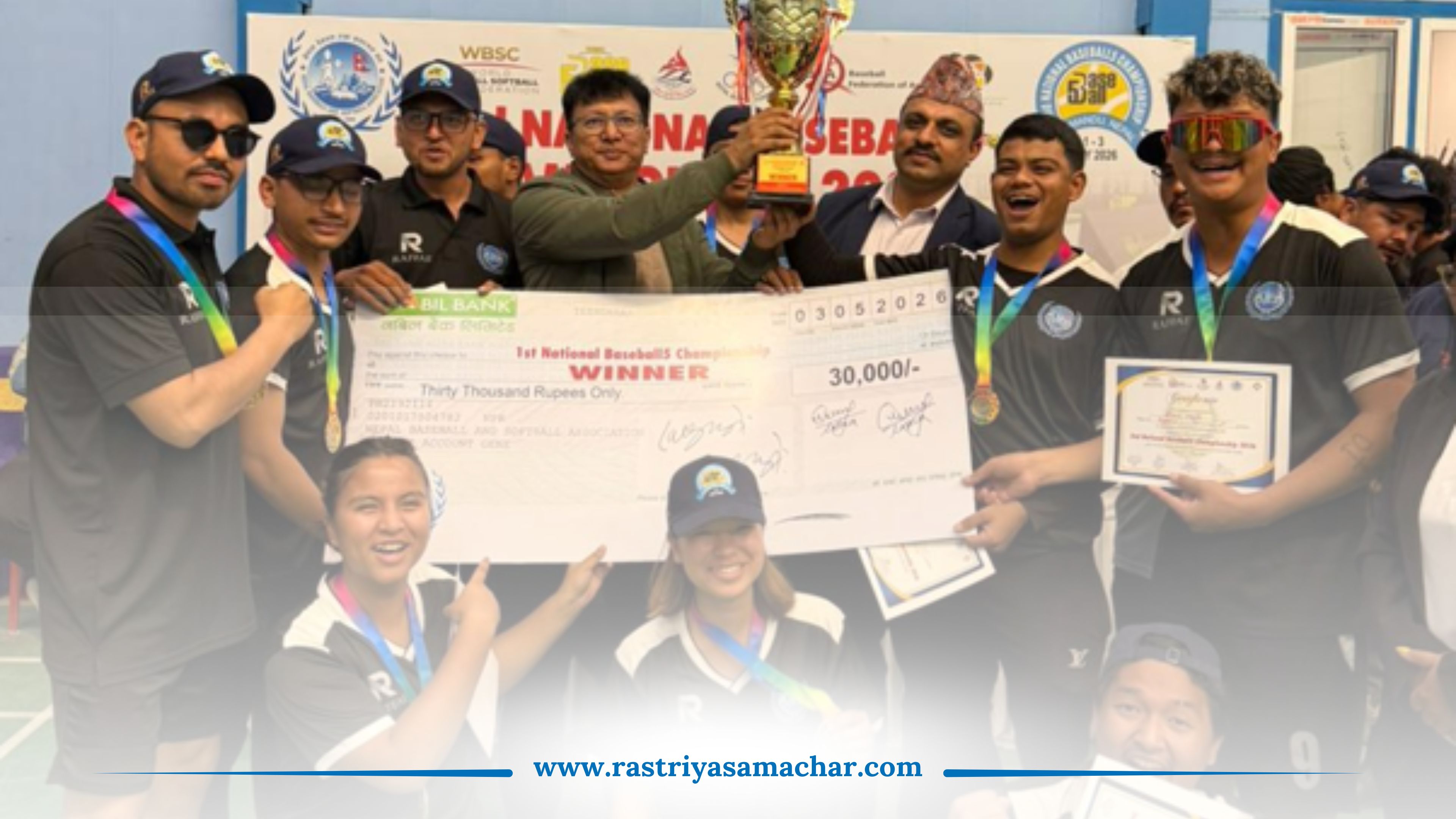 दोस्रो राष्ट्रिय बेसबल फाइभ च्याम्पियनसिपको उपाधि बागमती प्रदेशलाई