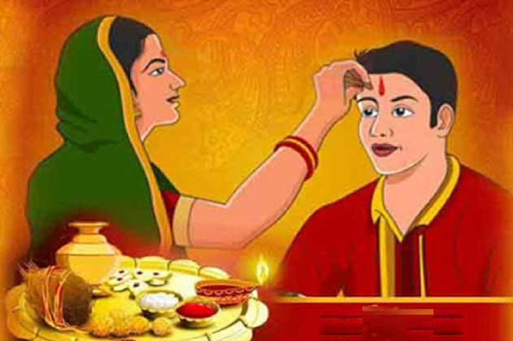 आज भाइटीका : दिदीबहिनी र दाजुभाइबीच सप्तरङ्गी टीका लगाइँदै