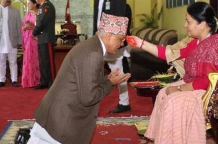 राष्ट्रपति भण्डारीको राजसी टीका