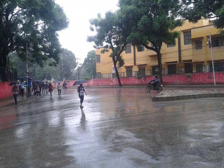 काठमाडौँमा बर्षा, आज दिन भरी बर्षा हुने
