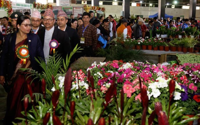 भृकुटीमण्डपमा पुष्प मेला शुरु