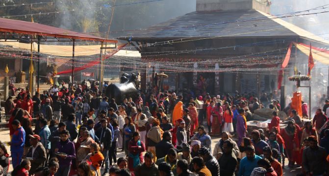 केदारनाथको शिर डोलेश्वर मन्दिरमा दर्शनार्थीको ठूलो घुइँचो