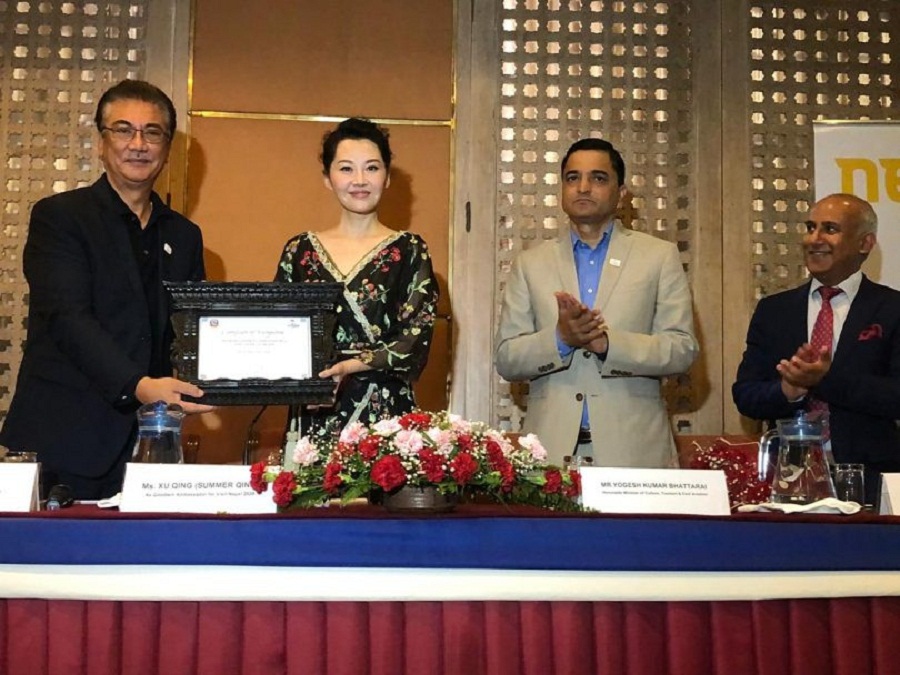 चिनियाँ अभिनेत्री नेपाल भ्रमण वर्ष २०२० को सद्भावना दूत