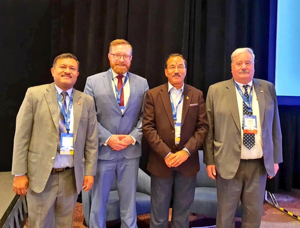 अध्यक्ष थापा र डेमोक्रेटिक युनियनका महासचिव क्रिस्टिन क्याटनरबीच शिष्टाचार भेट