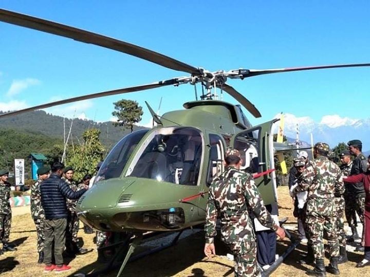 गर्भवतीलाई हेलिकप्टरद्वारा उद्धार